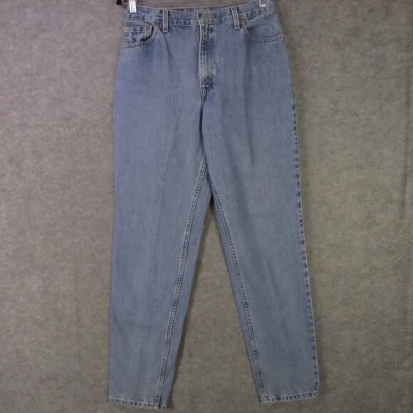 Levis 550 Jeans Womens 12 Long Relaxed Fit Tapered Leg 100% Cotton Light Wash - Picture 1 of 8